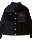 Balmain Unisex Panelled Denim Jacket Navy - Balmain KidsCoats & Jackets