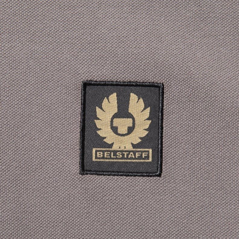 Belstaff Men&#39;s Embroidered Patch Cotton-Pique Polo Grey - BelstaffPolos