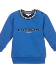 Givenchy Boys Cotton Logo Sweatshirt Blue