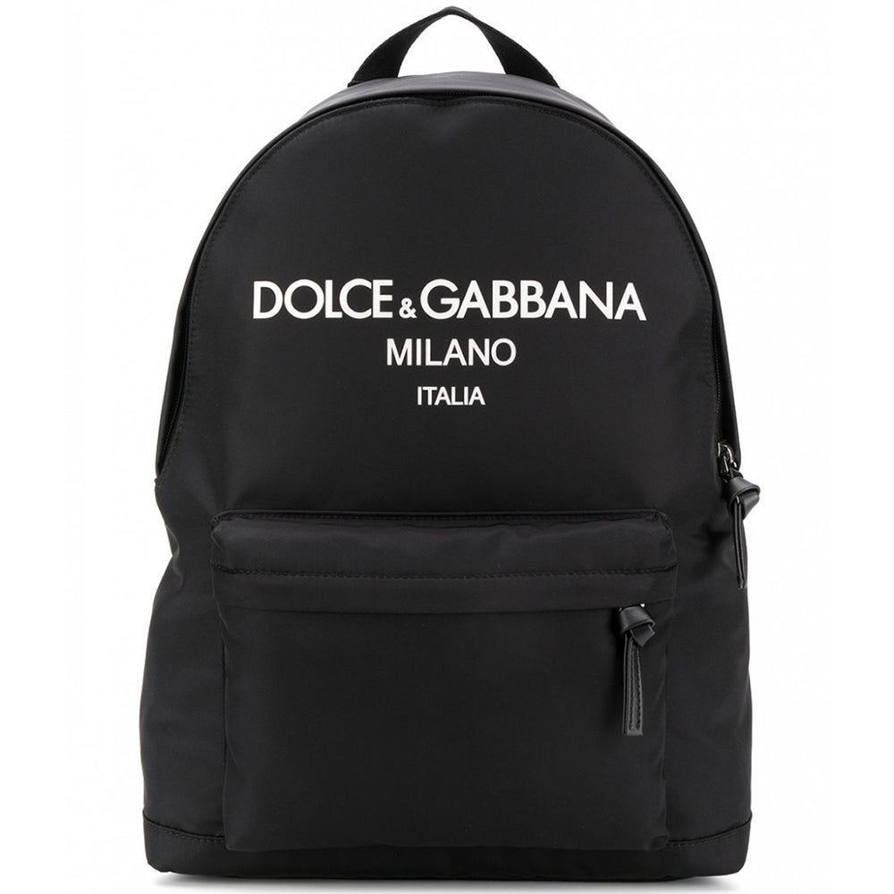 Dolce &amp; Gabbana Kids Canvas Backpack Black