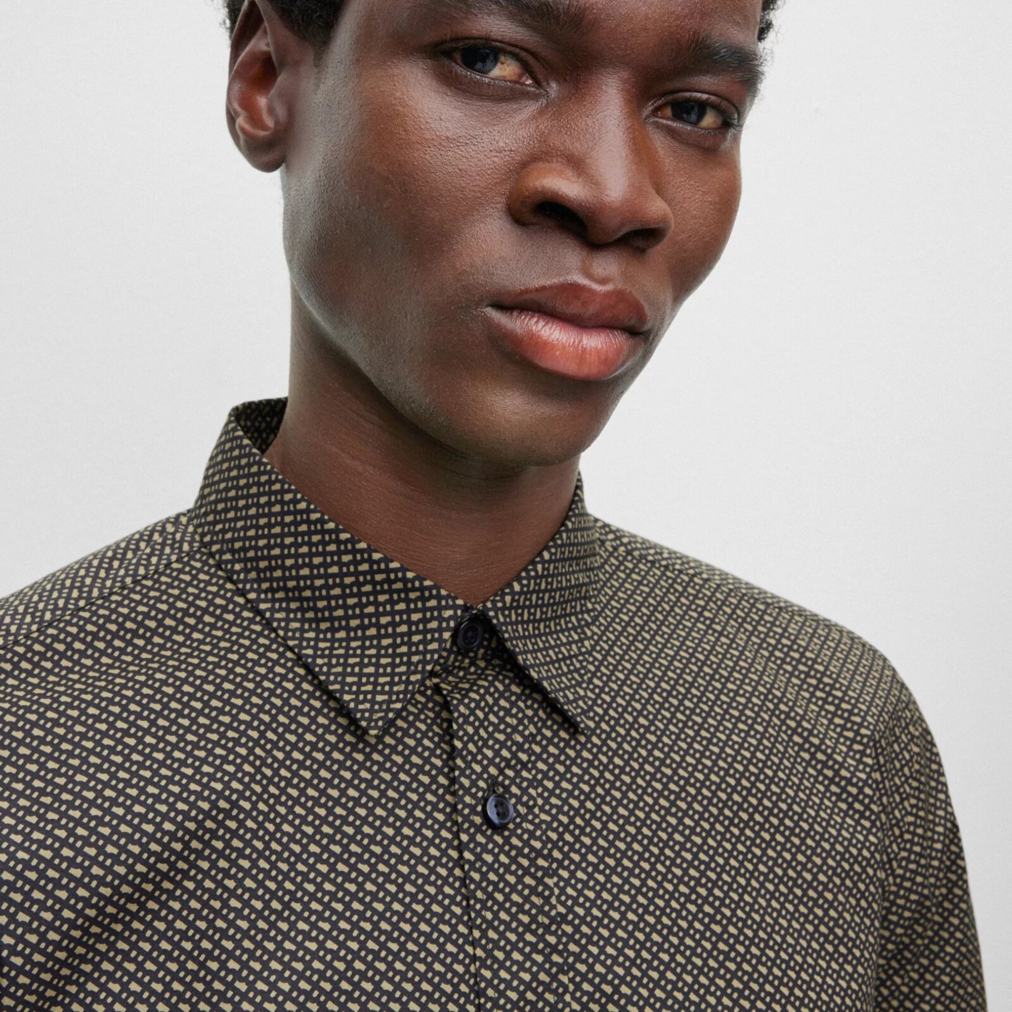 Boss All-Over B Monogram Slim Fit Logo Shirt Black - BossShirts
