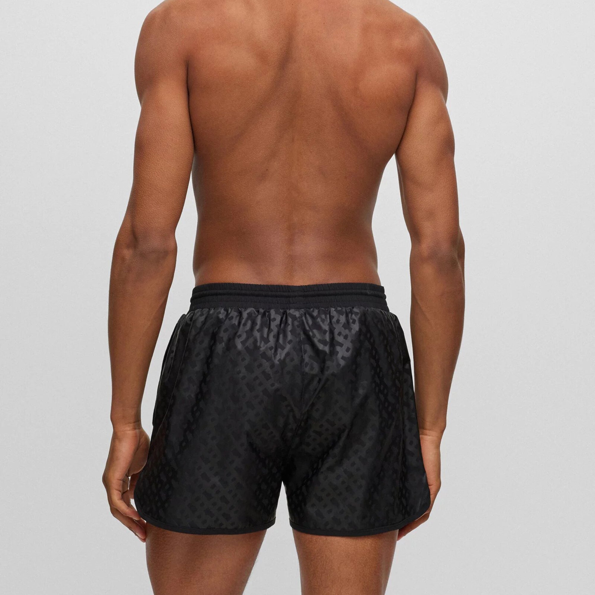 Boss Mens All Over Print Swim Shorts Black - BossSwim Shorts