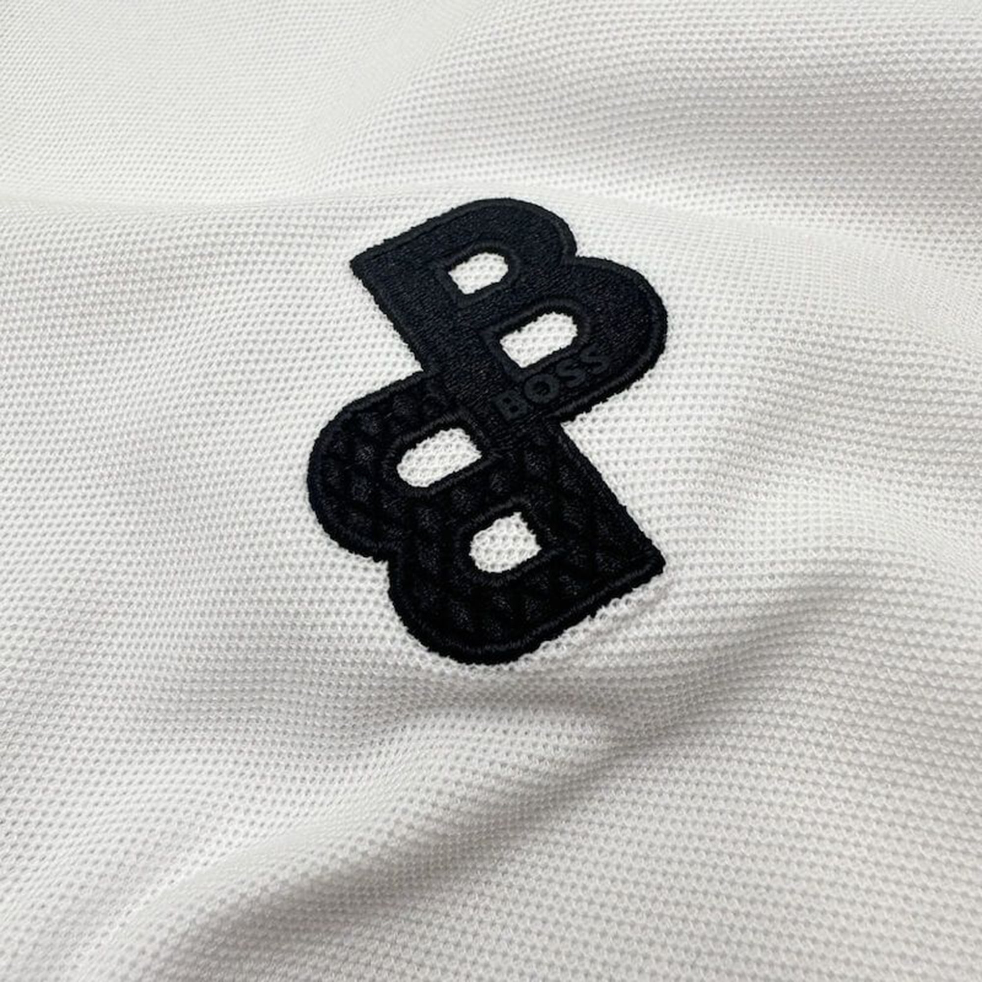 Boss Mens BB Logo Polo White - BossPolos