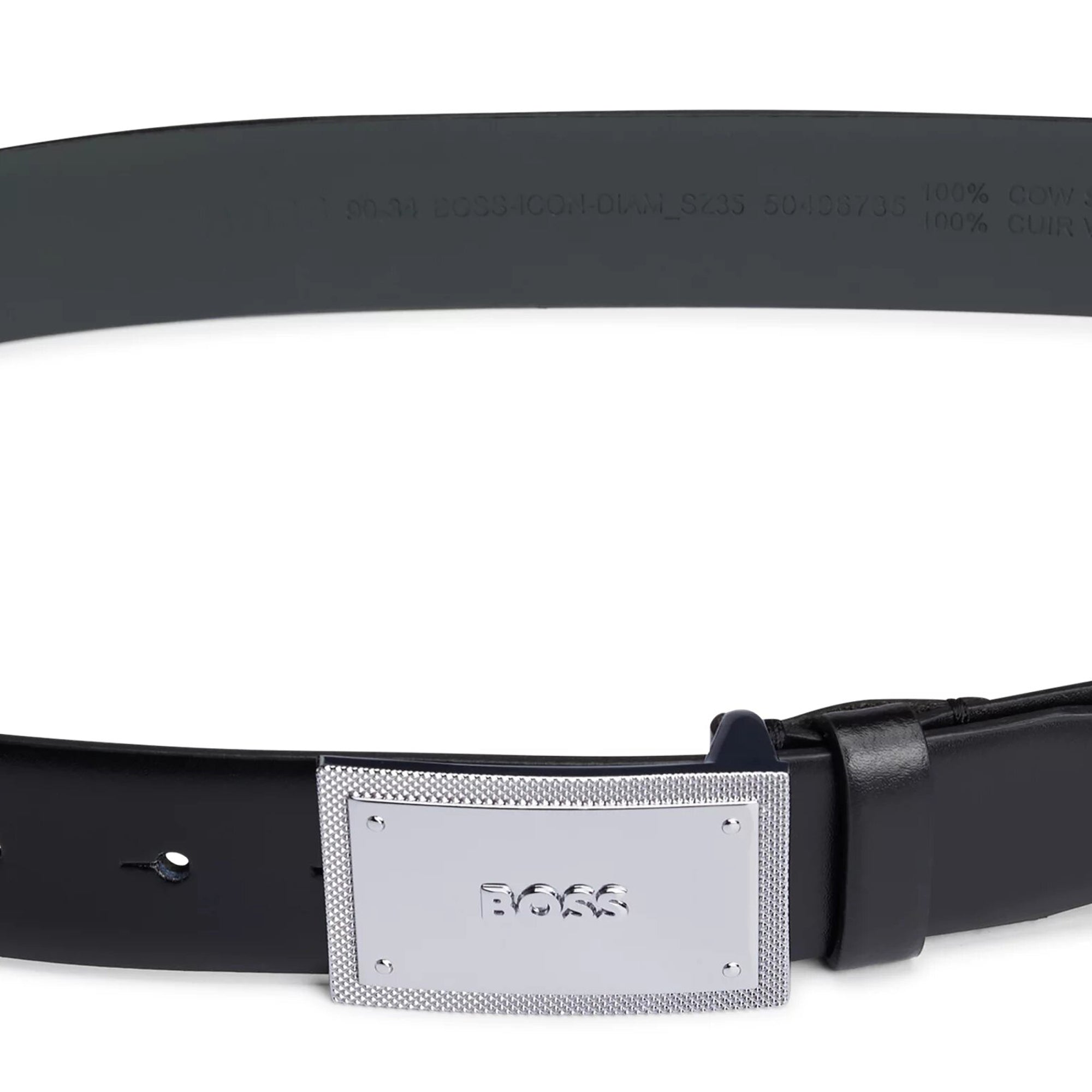 Boss Mens Classic Plaque Belt Black - BossBelts