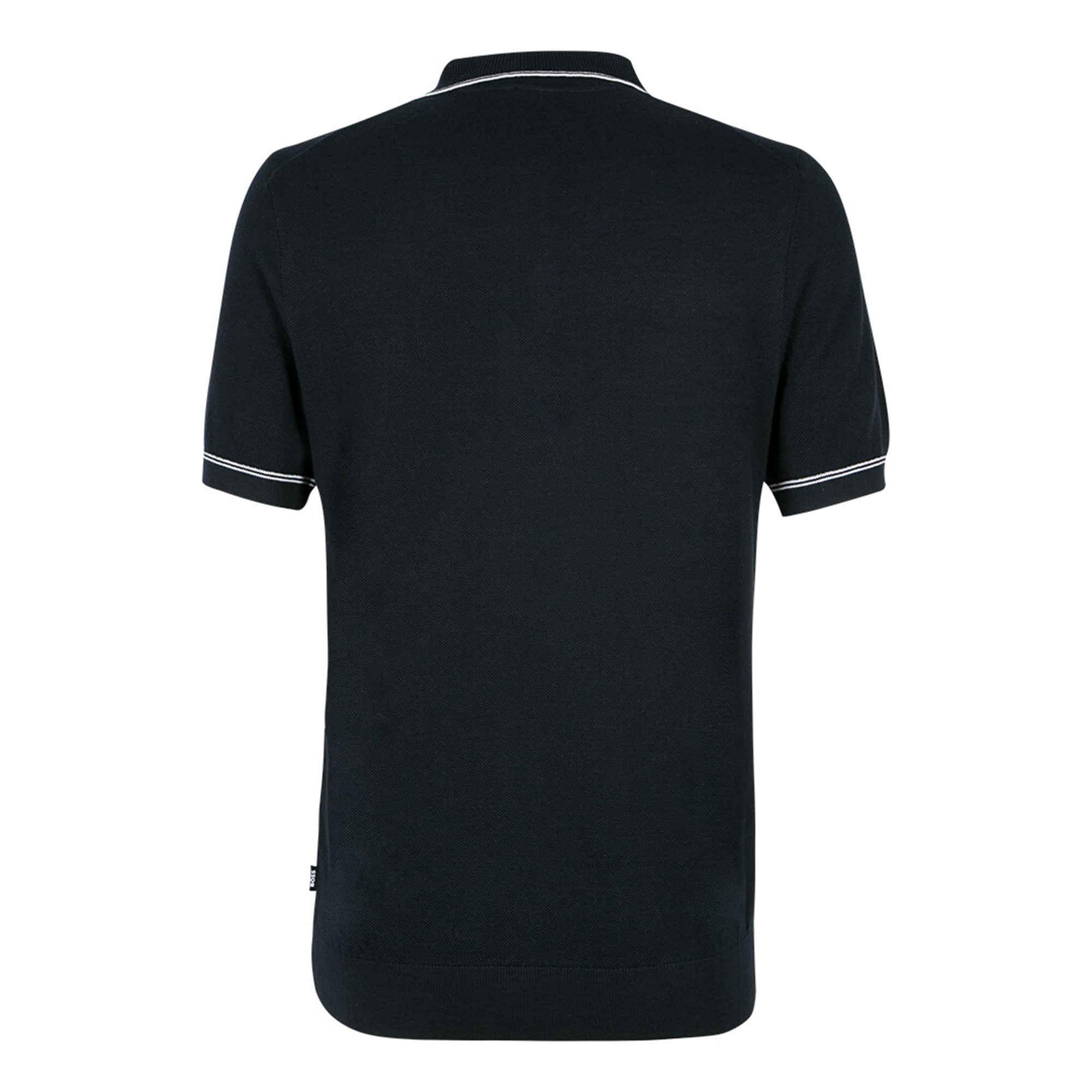 Boss Mens Knitted Polo Black - BossPolos