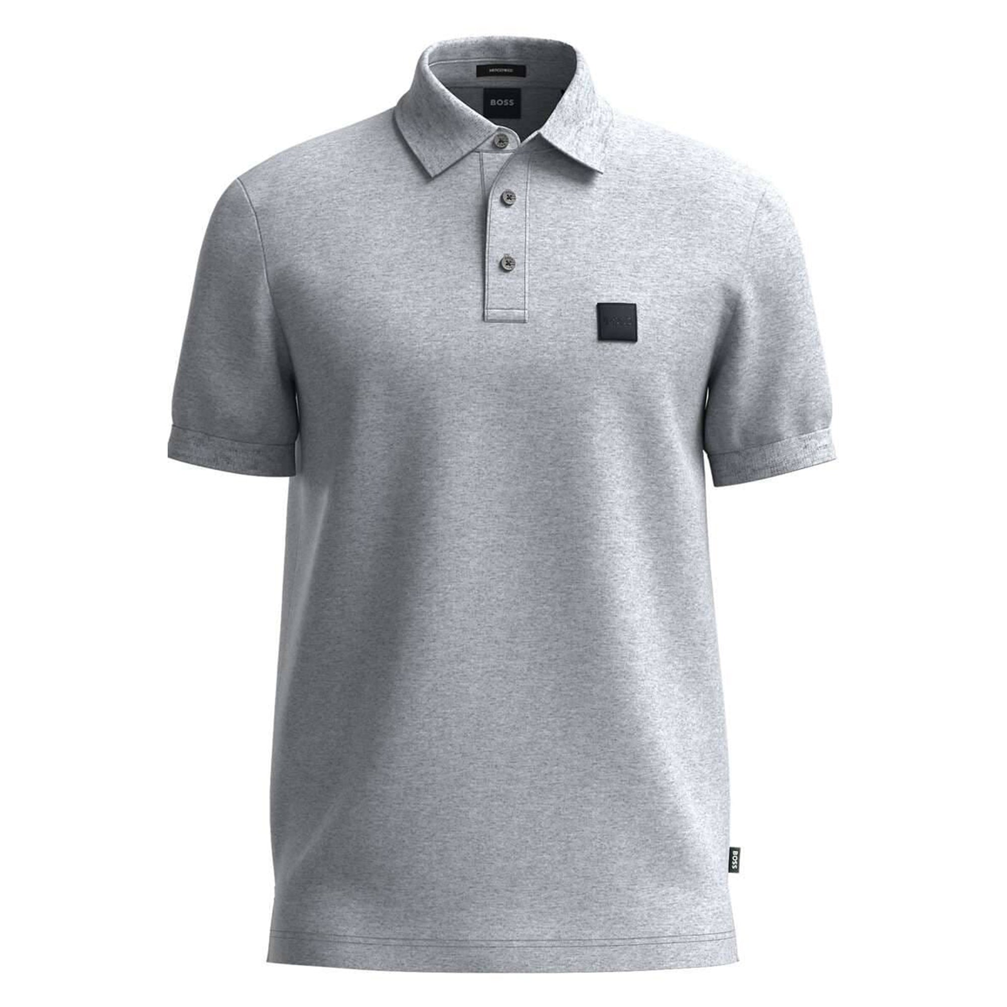 Boss Mens Logo Patch Polo Grey - BossPolos