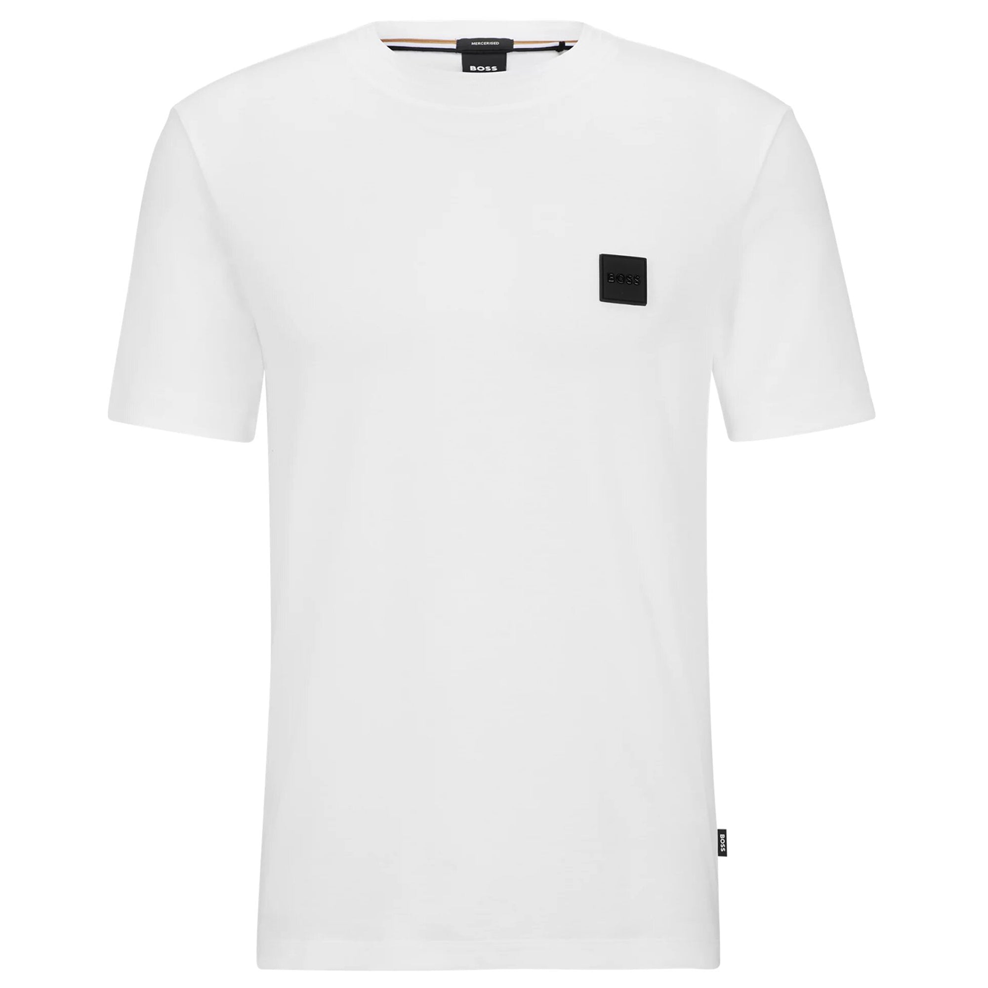 Boss Mens Plaque Logo T-shirt White - BossT-shirts