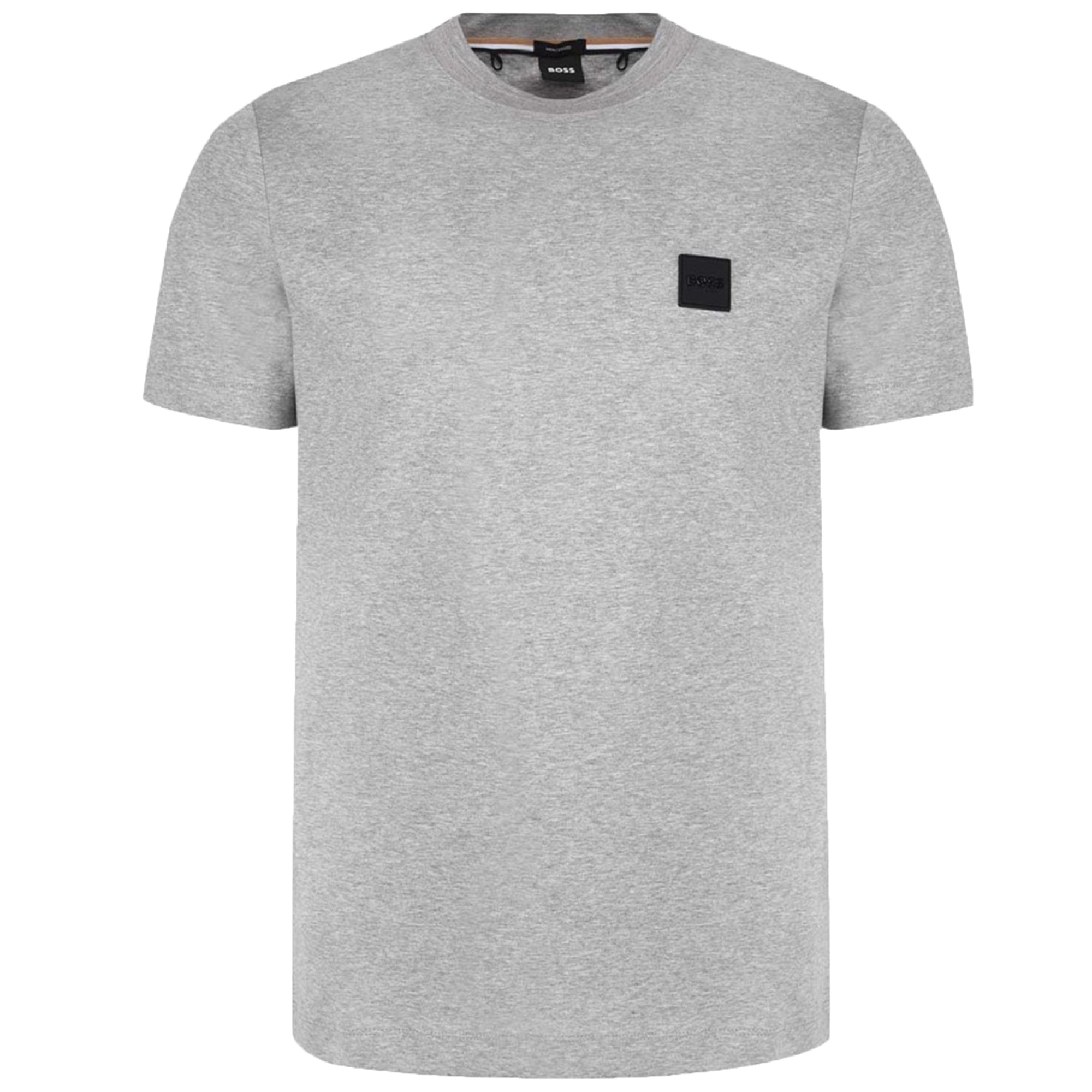 Boss Mens Square Patch Logo T-shirt Grey - BossT-shirts