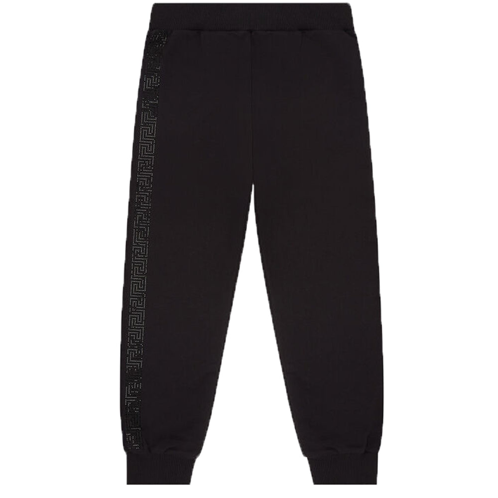 Versace - Girls  Black Embroidery Greca Joggers