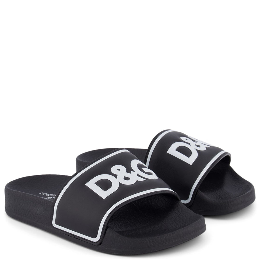 Dolce &amp; Gabbana Boys Logo Sliders Black