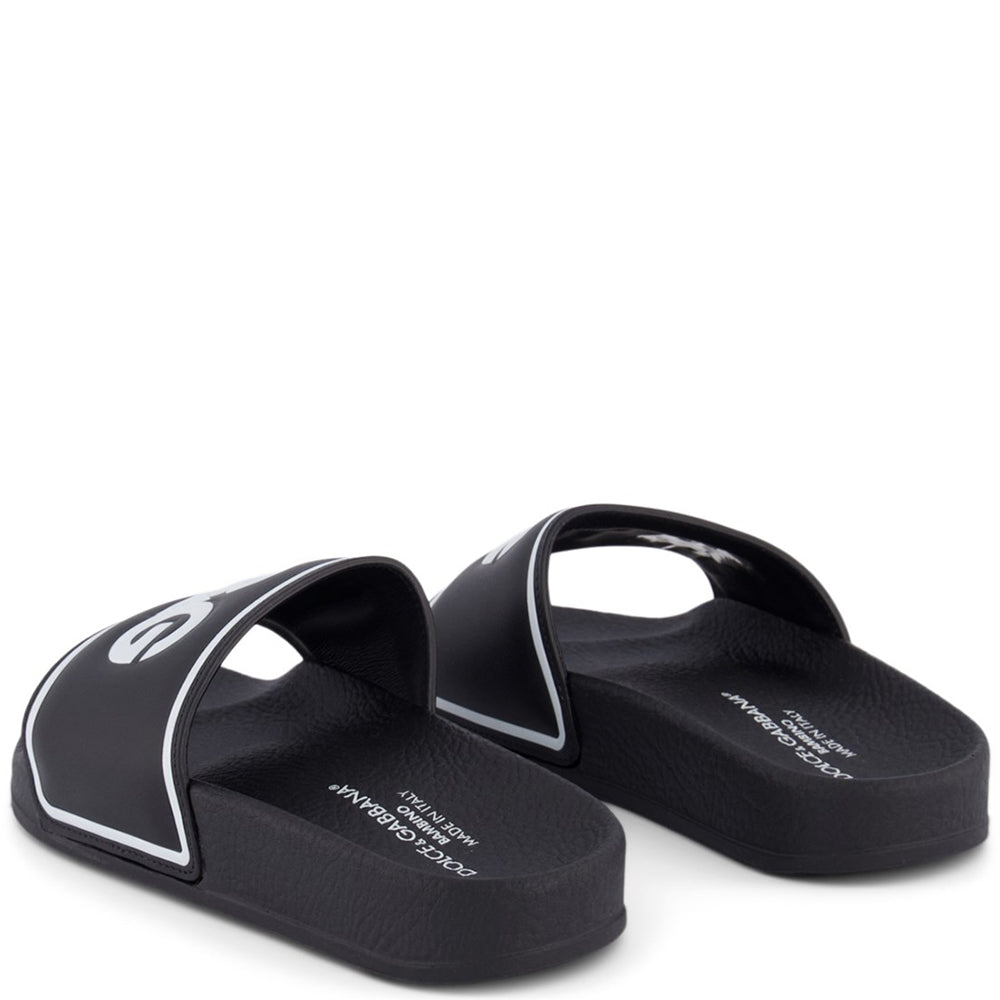 Dolce &amp; Gabbana Boys Logo Sliders Black