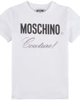 Moschino Girls Couture Diamante Logo T-Shirt White