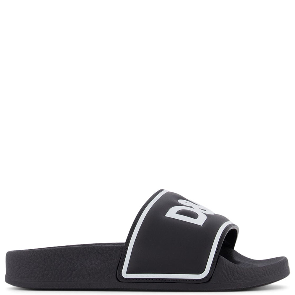 Dolce &amp; Gabbana Boys Logo Sliders Black