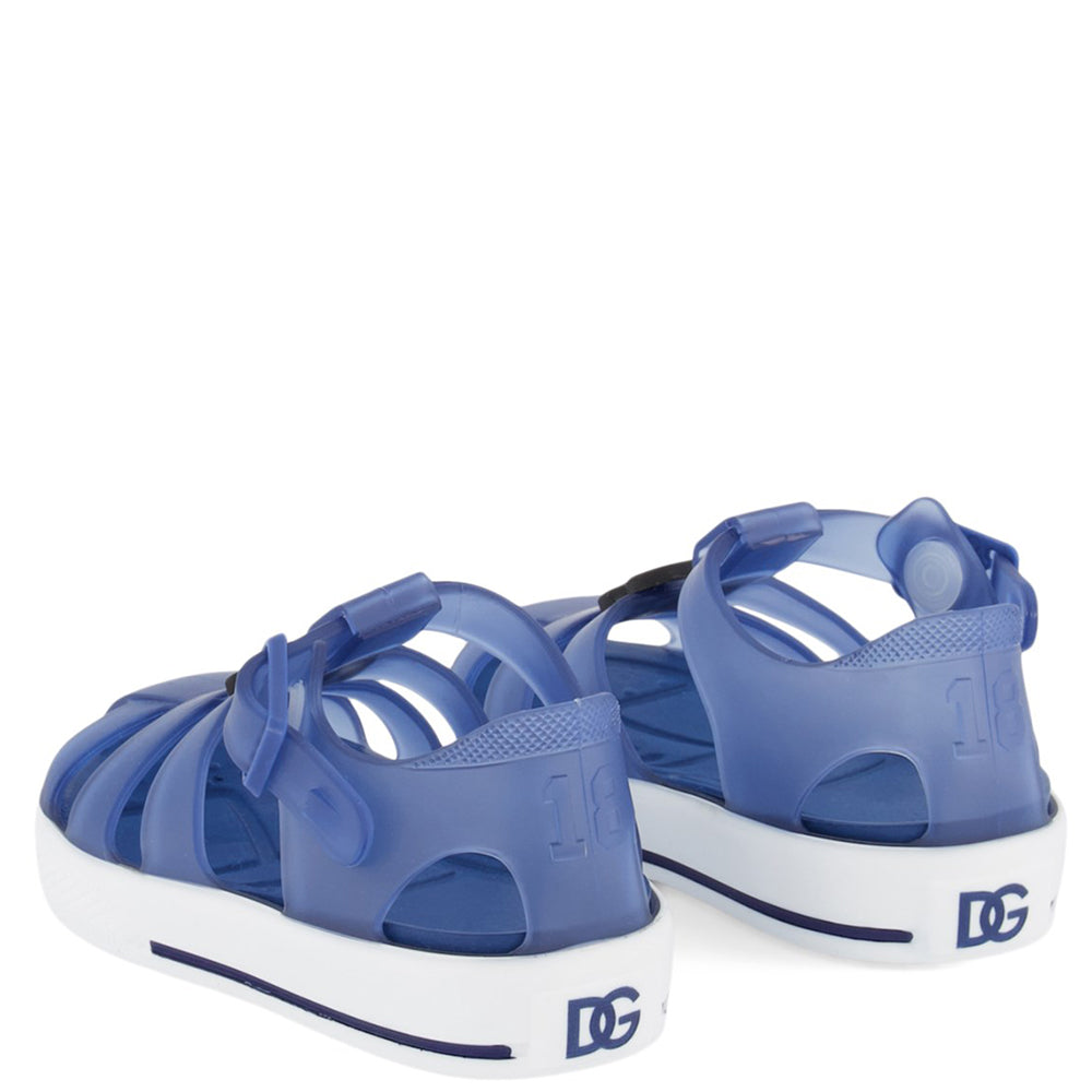 Dolce &amp; Gabbana Unisex Baby Logo Sandals Blue