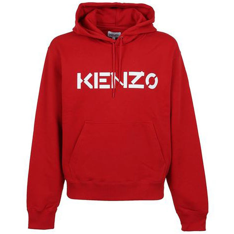Kenzo Men&#39;s Logo Print Hoodie Cherry