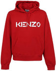 Kenzo Men's Logo Print Hoodie Cherry