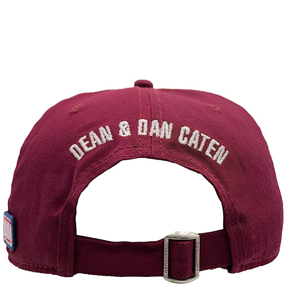 Dsquared2 Men&#39;s Patch Logo Cap Burgundy