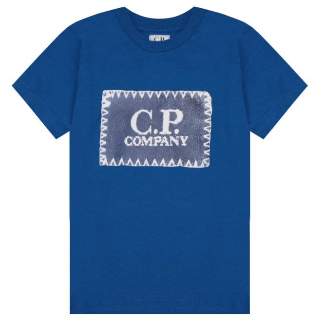 C.P Company Boys Total Eclipse Logo T-shirt Blue - C.P. Company KidsT-shirts