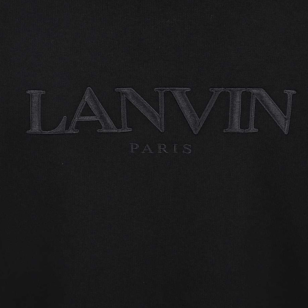 Lanvin Men&#39;s Logo Zip up Hoodie Black