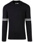 Mens Maison Margiela Stripe-detail long-sleeve jumper Black