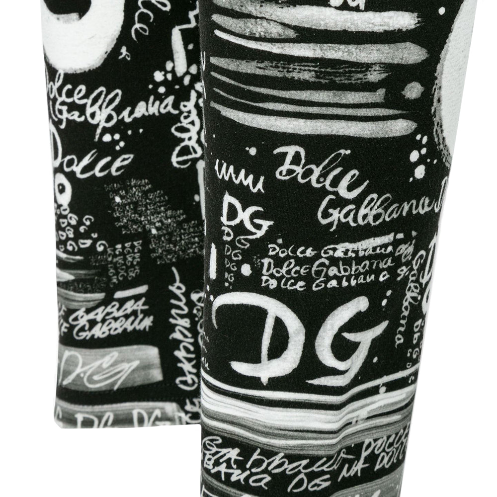 Dolce &amp; Gabbana Girls Black Graffiti Leggings Black