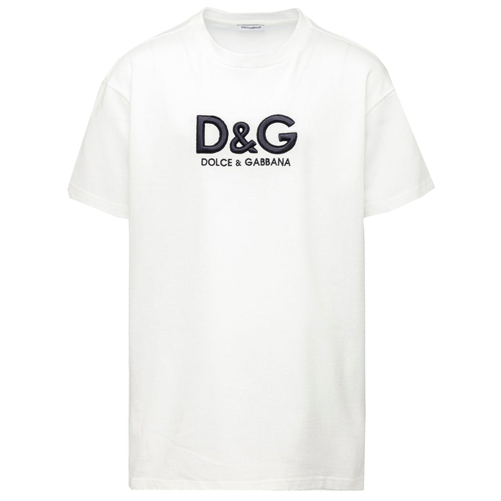 Dolce &amp; Gabbana Large Embroidered Logo Shirt White
