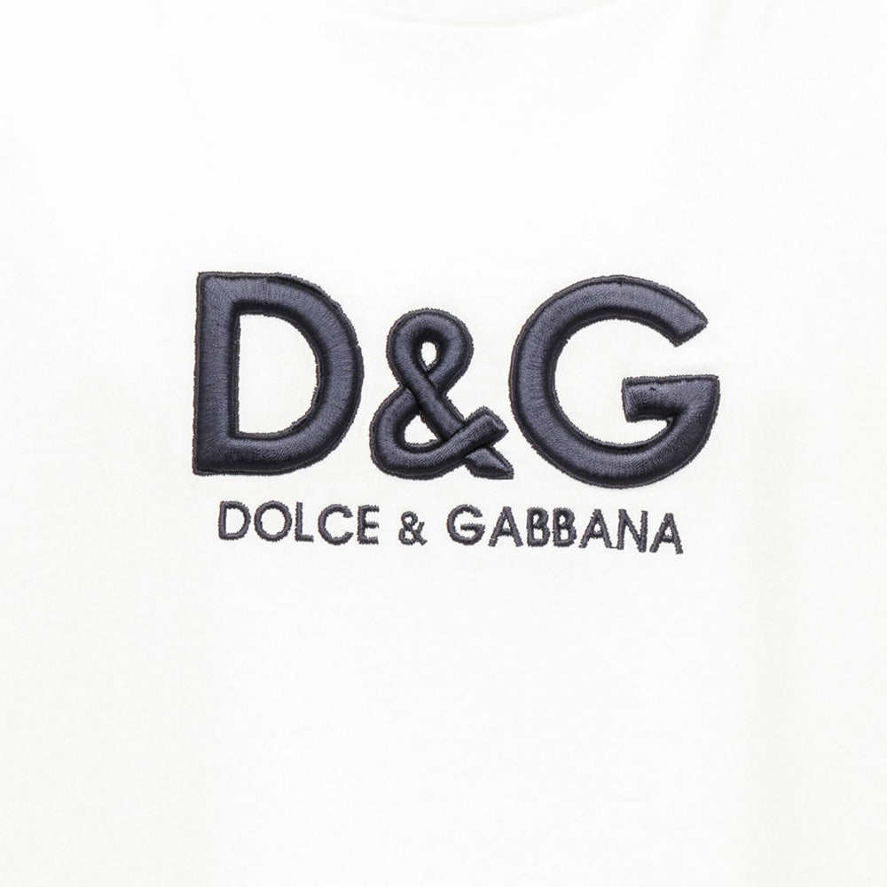 Dolce &amp; Gabbana Large Embroidered Logo Shirt White