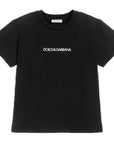 Dolce & Gabbana Unisex Kids Cotton Logo T-Shirt Black