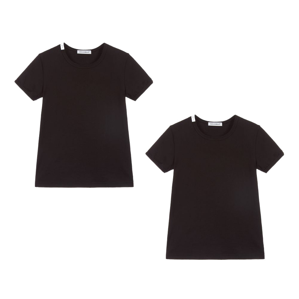 Dolce &amp; Gabbana Boys Twin-Pack Cotton T-Shirt Black