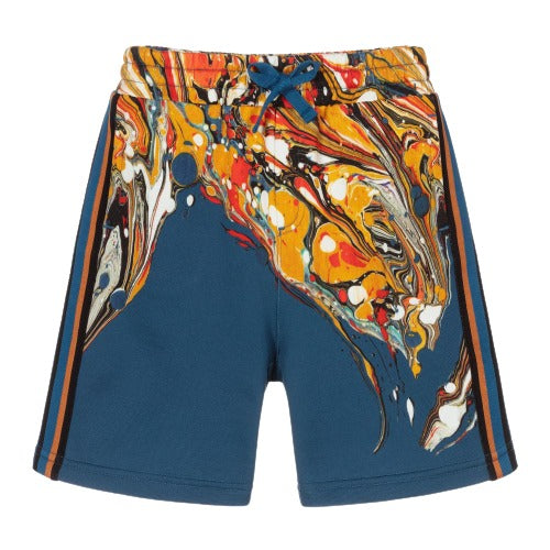 Dolce &amp; Gabbana Boys Marble Print Shorts Blue