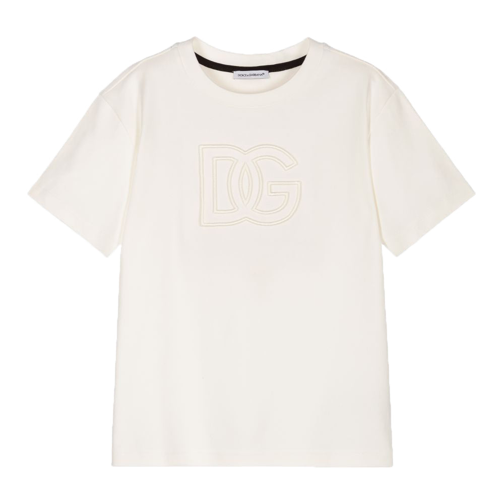 Dolce &amp; Gabbana Boys Logo T-Shirt Cream