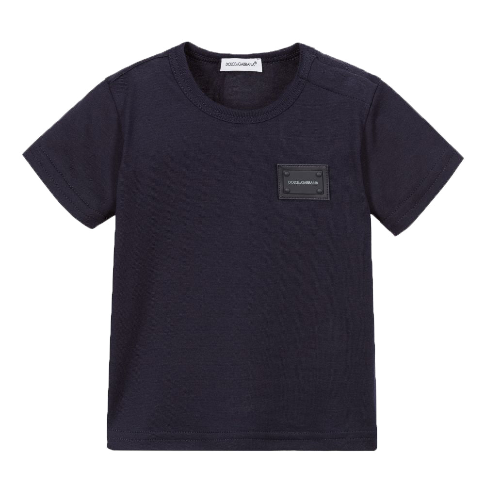 Dolce &amp; Gabbana Baby Boys Badge Logo T-Shirt Navy