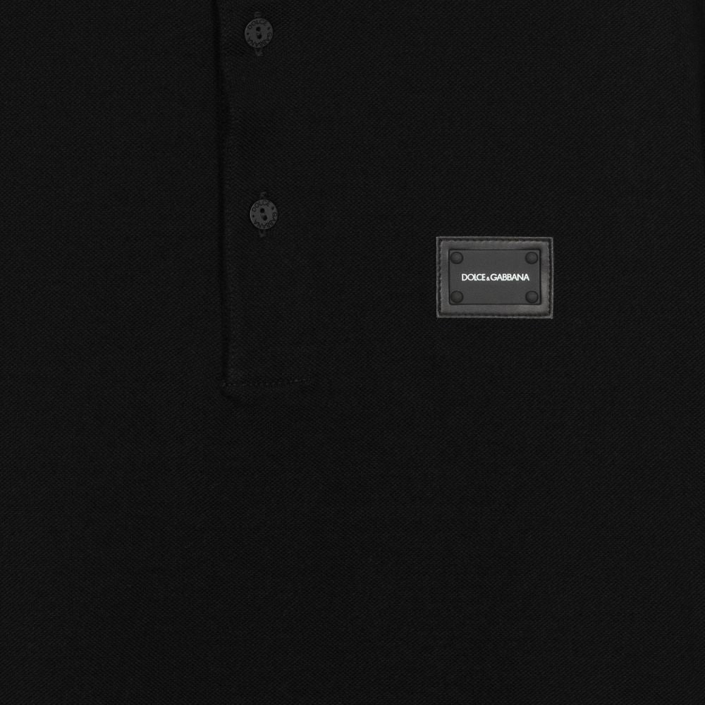Dolce &amp; Gabbana Boys Logo Cotton Polo Black