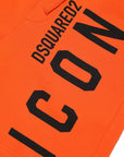 Dsquared2 Boys Icon Logo Cotton Shorts Orange