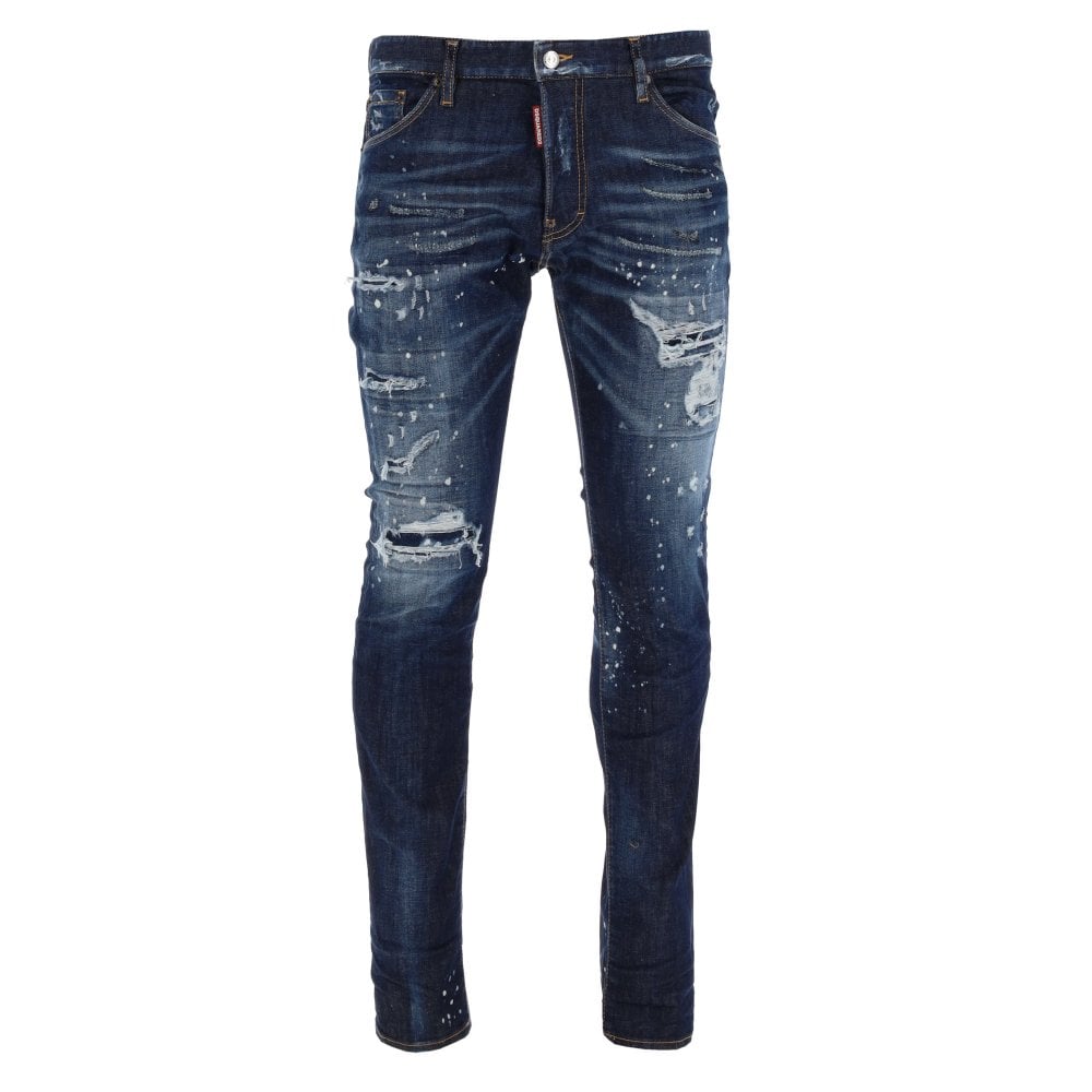 Dsquared2 Men&#39;s Ripped Cool Guy Jeans Dark Blue