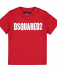 Dsquared2 Baby Boys Logo Print Cotton T-Shirt Red