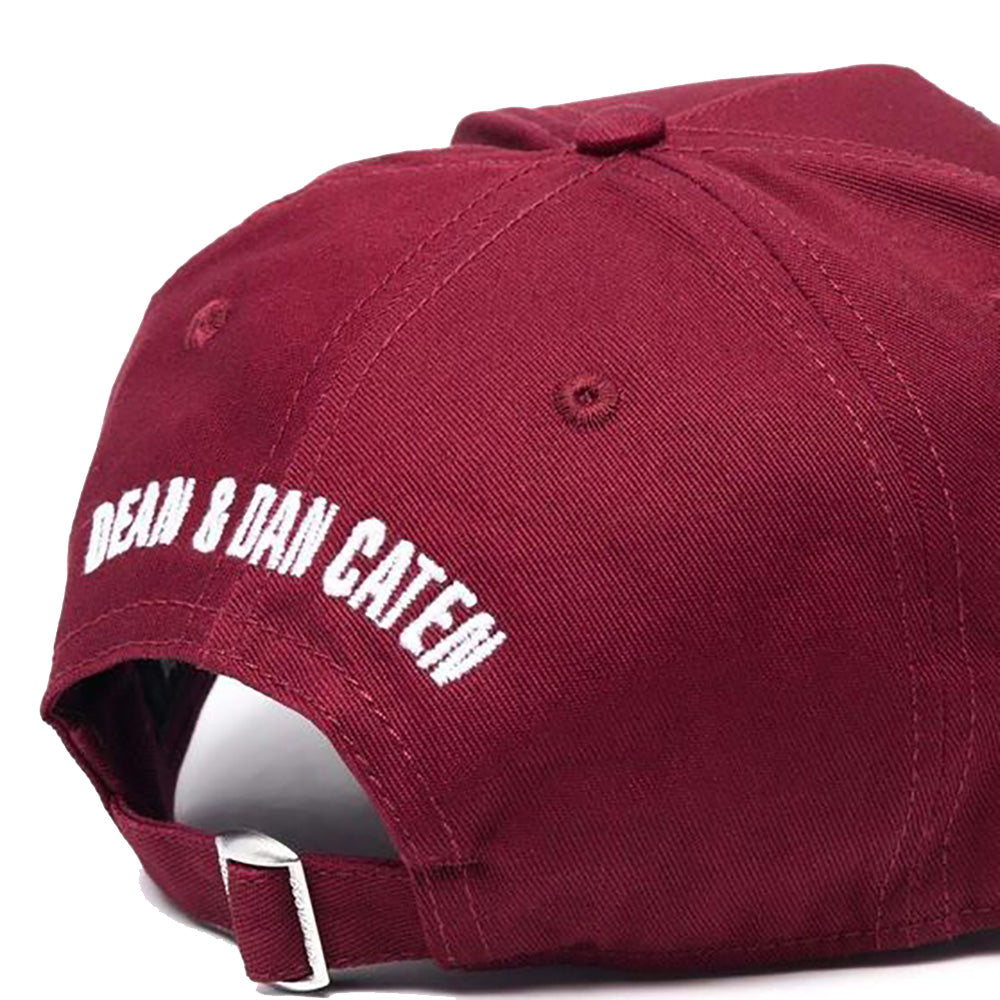 Dsquared2 Men&#39;s Patch Logo Cap Burgundy