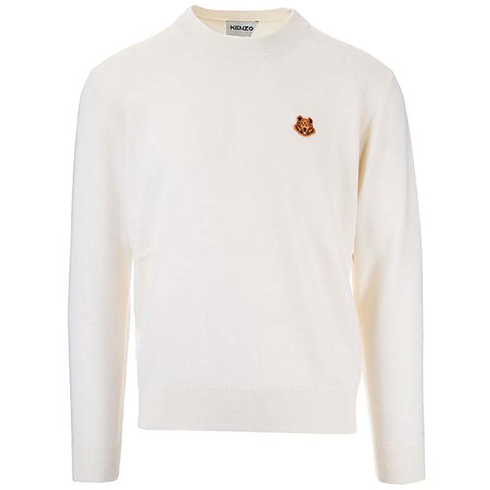 Kenzo Men&#39;s Tiger Crest Jumper Ecru