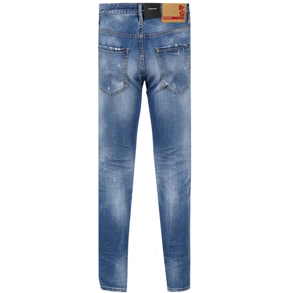 Dsquared2 Men&#39;s Patchwork Distressed-Effect Skinny Jeans Blue