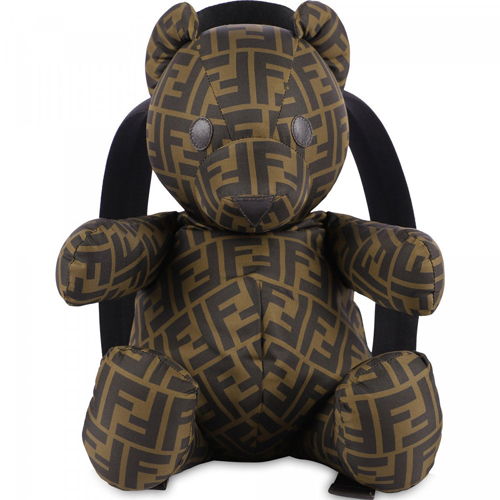 Fendi Kids Monogram Backpack Teddy Brown