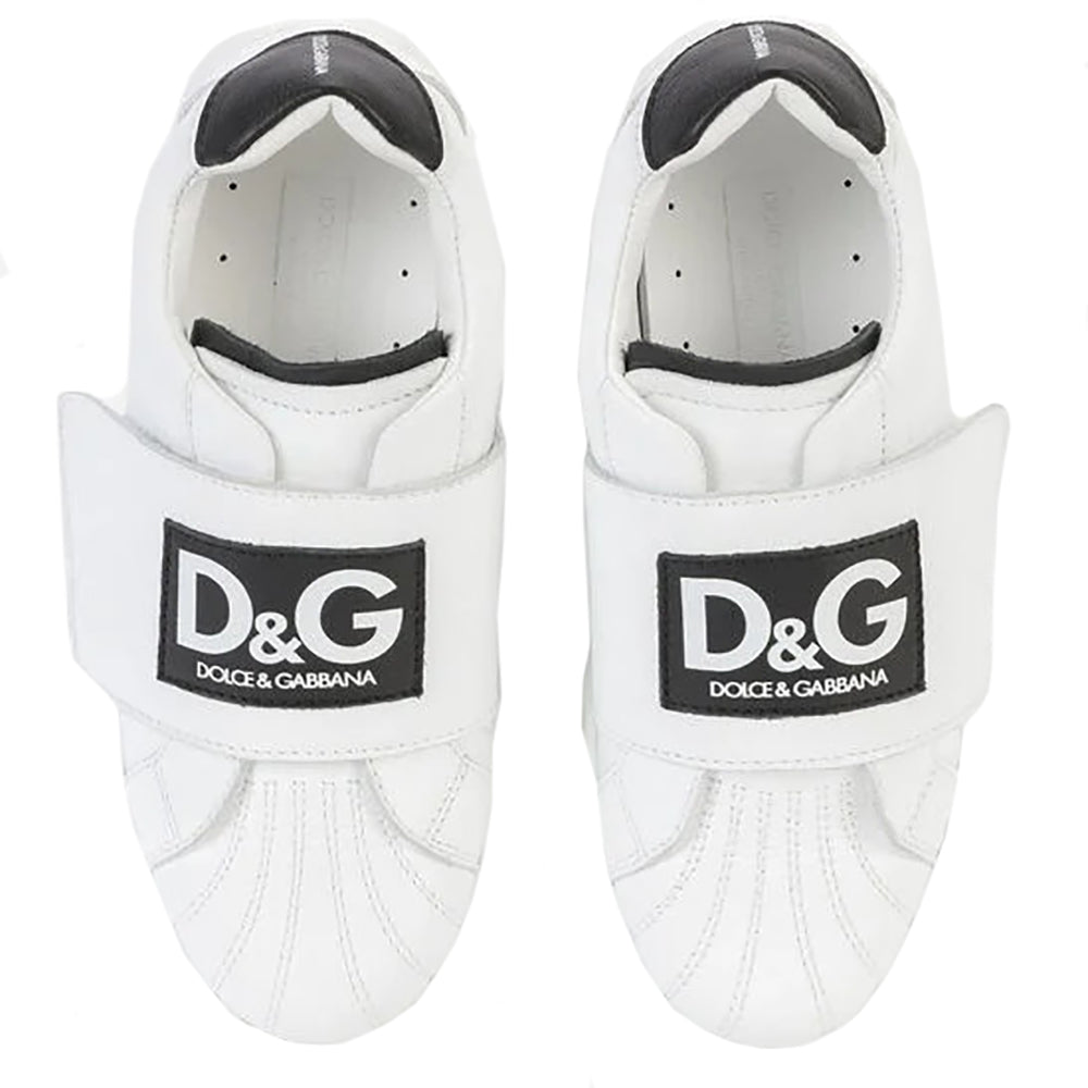 Dolce &amp; Gabbana Boys Strap Trainers White