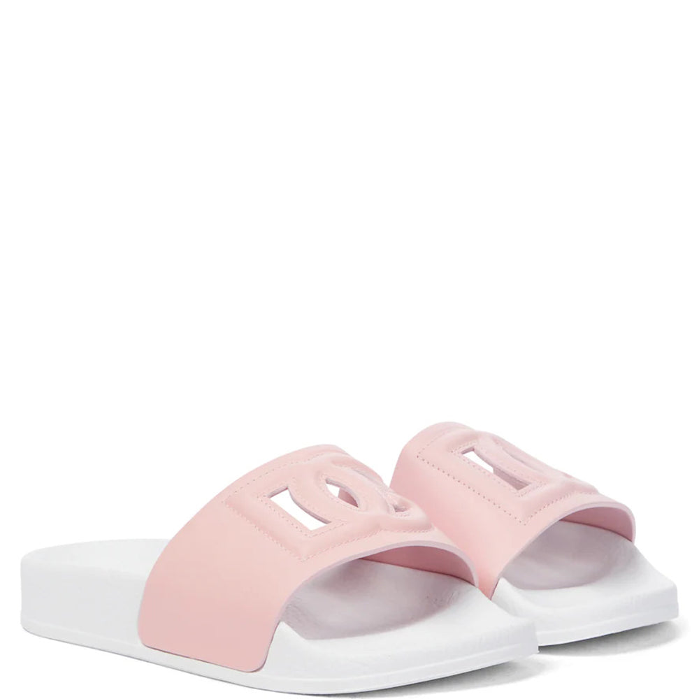 Dolce &amp; Gabbana Girls Logo Sliders Pink