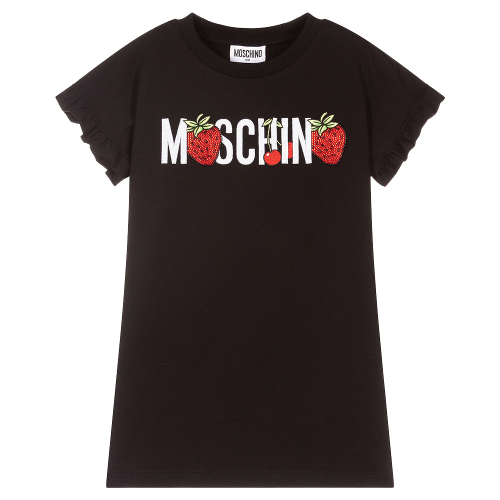 Moschino Girls Strawberry Logo T-shirt Black