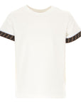 Fendi Kids Cuff Logo T Shirt White