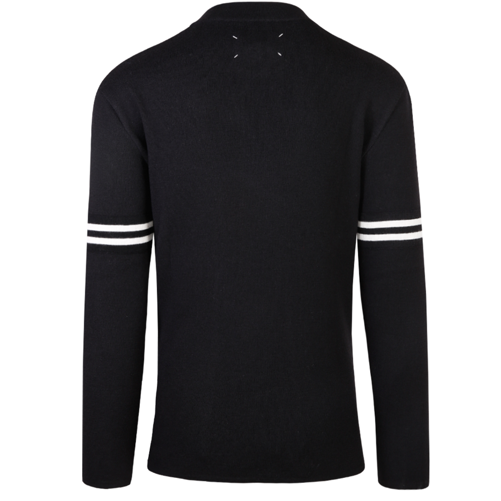 Mens Maison Margiela Stripe-detail long-sleeve jumper Black