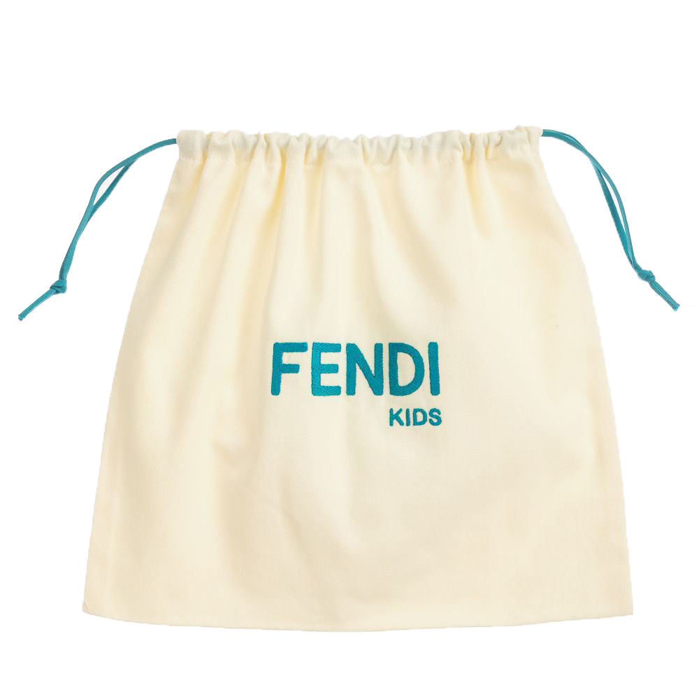 Fendi Girls Bow Hair Band FF Pattern Logo Brown