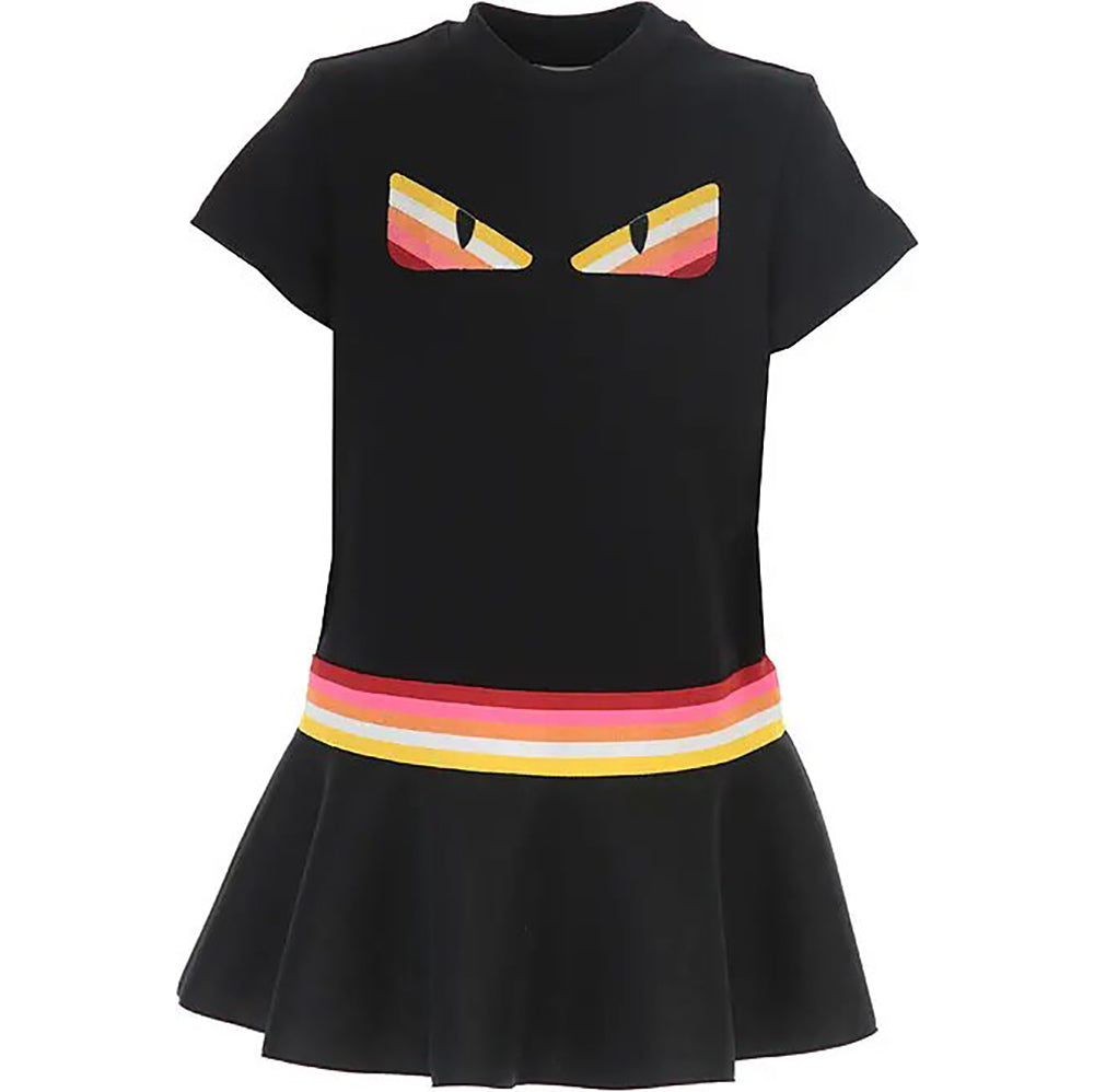 Fendi Girls Eye Skirt Dress Black