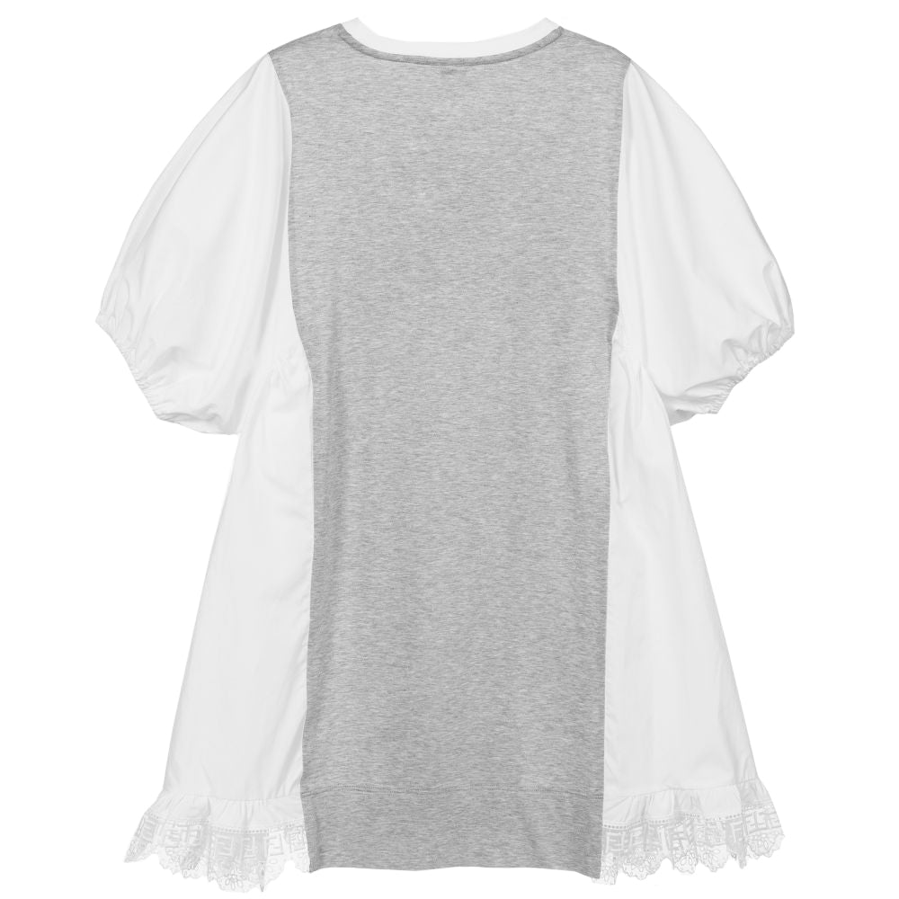 Fendi Girls Poplin Dress White