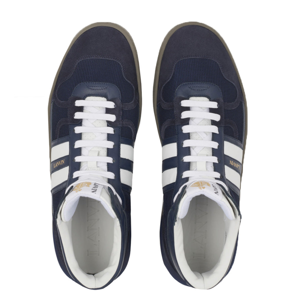 Lanvin - Mens Navy Mesh Clay Sneakers