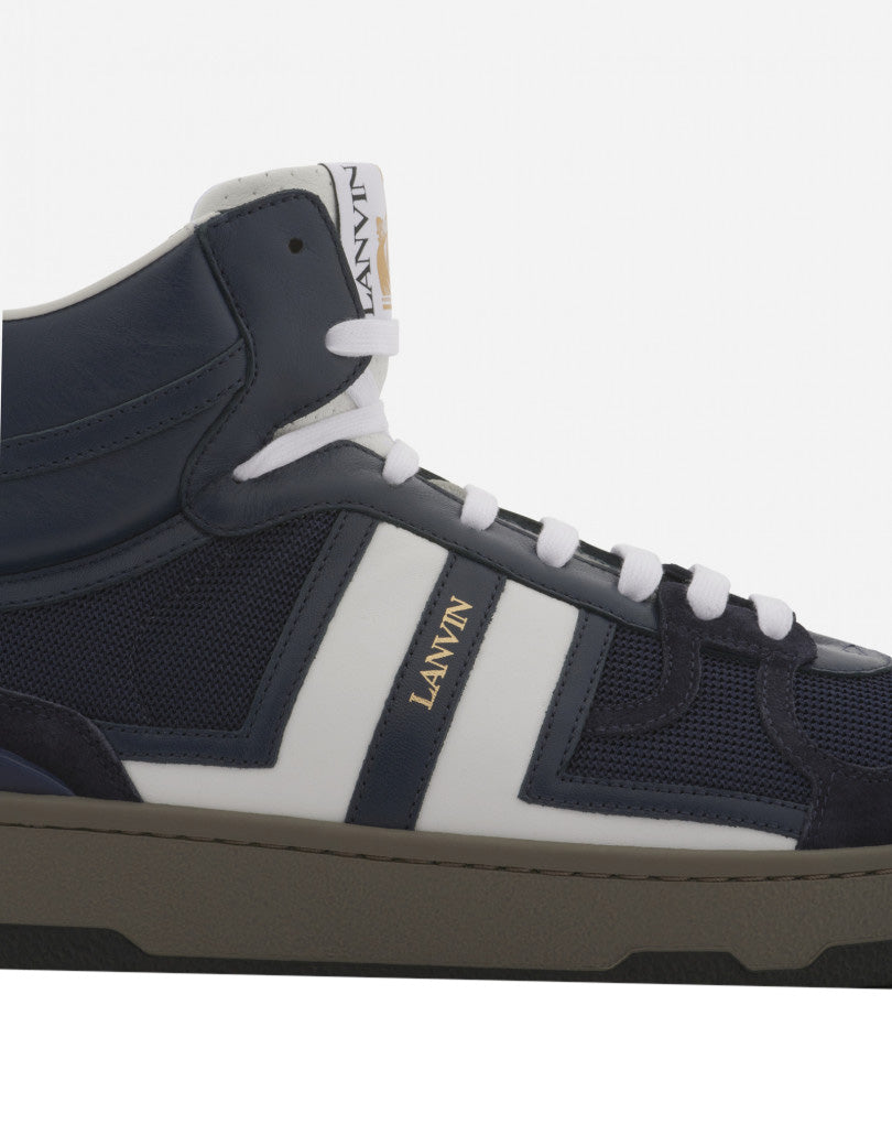 Lanvin - Mens Navy Mesh Clay Sneakers